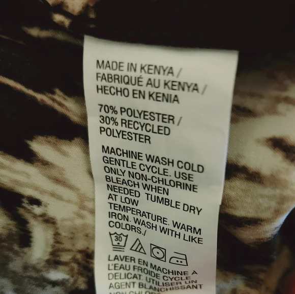 Van Heusen Midnight Palm Print Man Wicking Quick-Dry Pocket SZ S/P 14-14.5 (NWT) - Picture 9 of 9